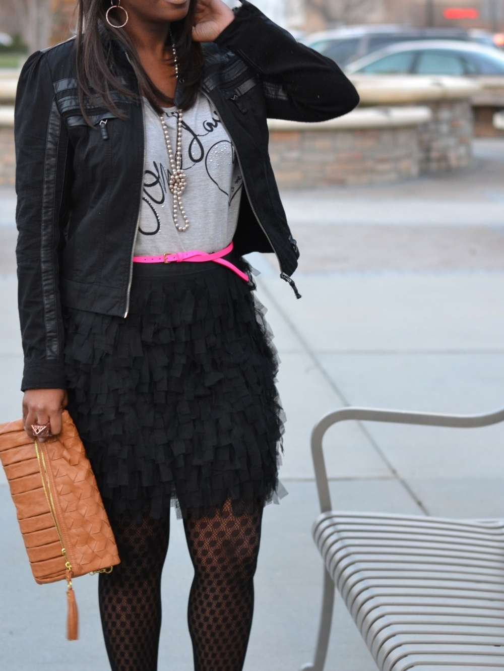 Loft Black Tulle Skirt size 8